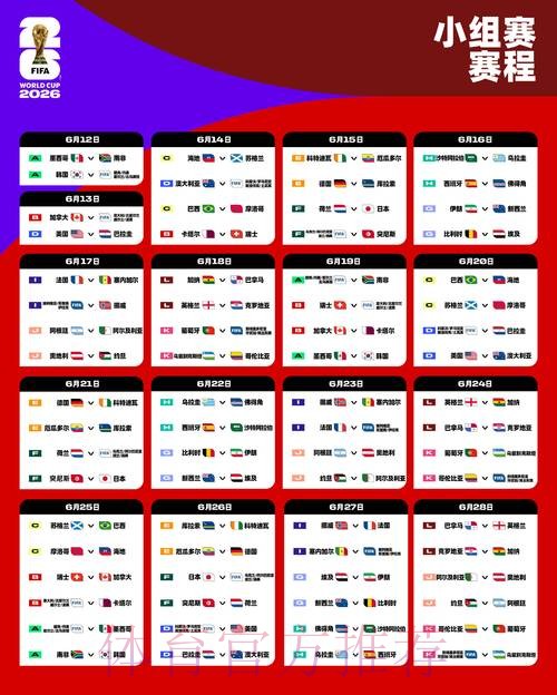 2026世界杯完整赛程今日比赛时间表怎么看